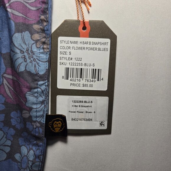 Howler Bros Shirt Men's Small H Bar B Pearl Snap S/S Flower Power Blue NEW - Picture 3 of 7